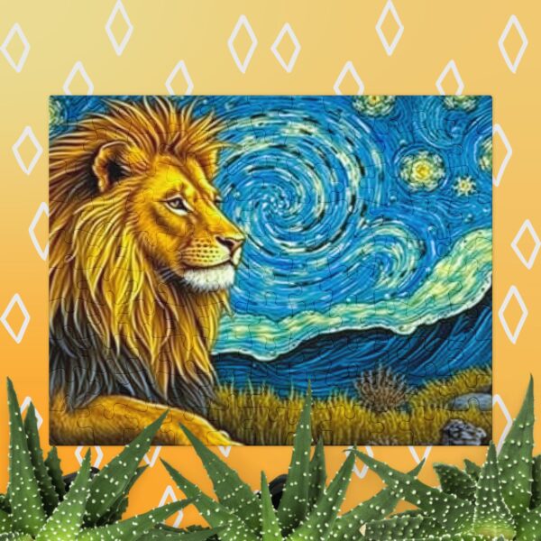 Jigsaw puzzle with tin