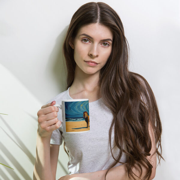 White glossy mug